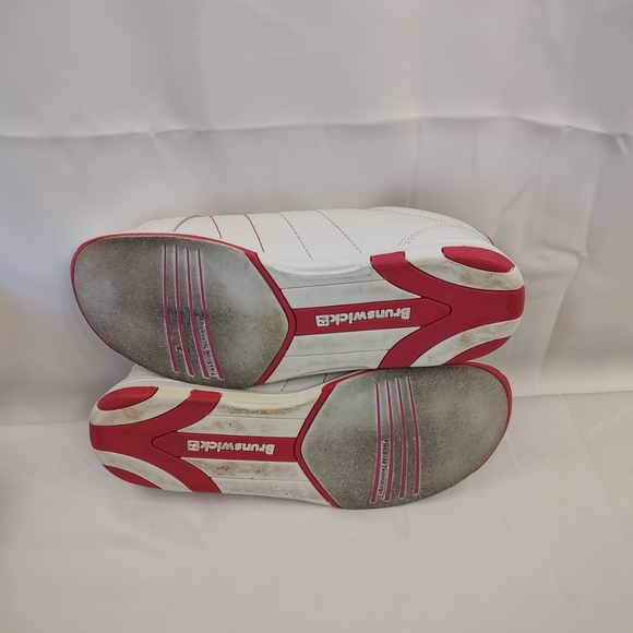 Brunswick Strikeforce Shoes W 8.5 Satin Athletic Low Bowling White/Pink VGUC! - Picture 5 of 6